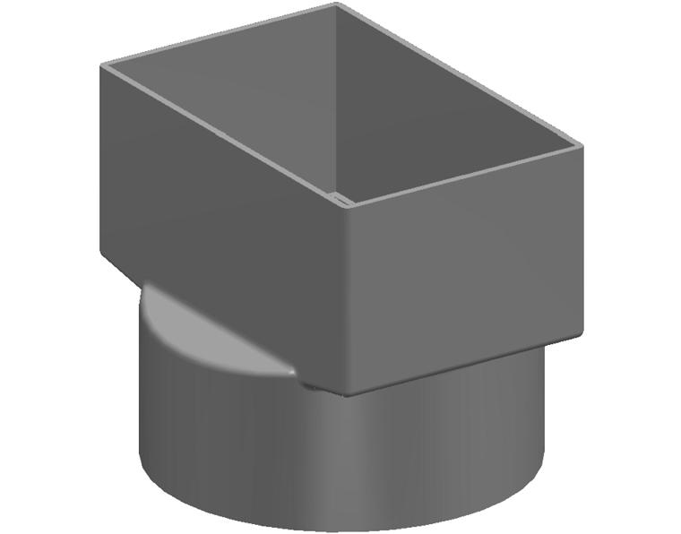 DN75 x DN80 x DN50 Stormwater PVC-U Rectangle Adaptor SWJ