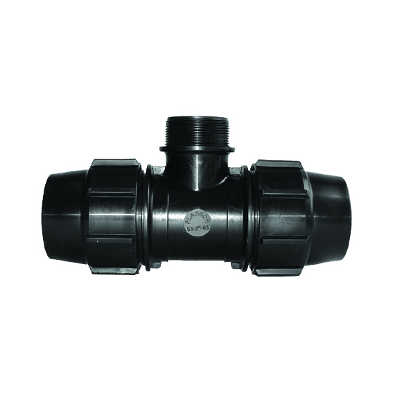 32X1.00IN Plasson Metric Compression Tee PE-PE-MI