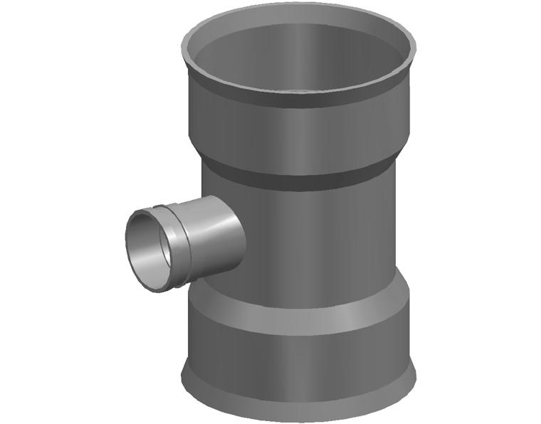 DN375 x dn150 BlackMax® Reducing Tee FFF x DWV SWJ Branch (PVC Fab)