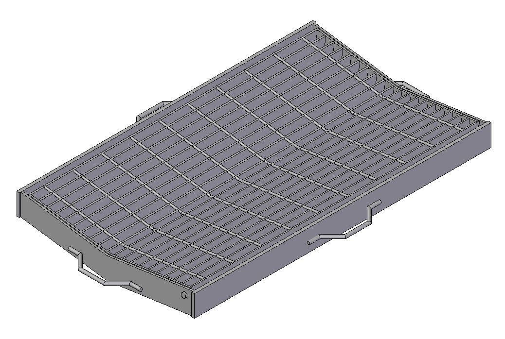 600mm W x 600mm L Clear Opening, Galvanised Mild Steel, Vee Gully Grate and Frame, Class B