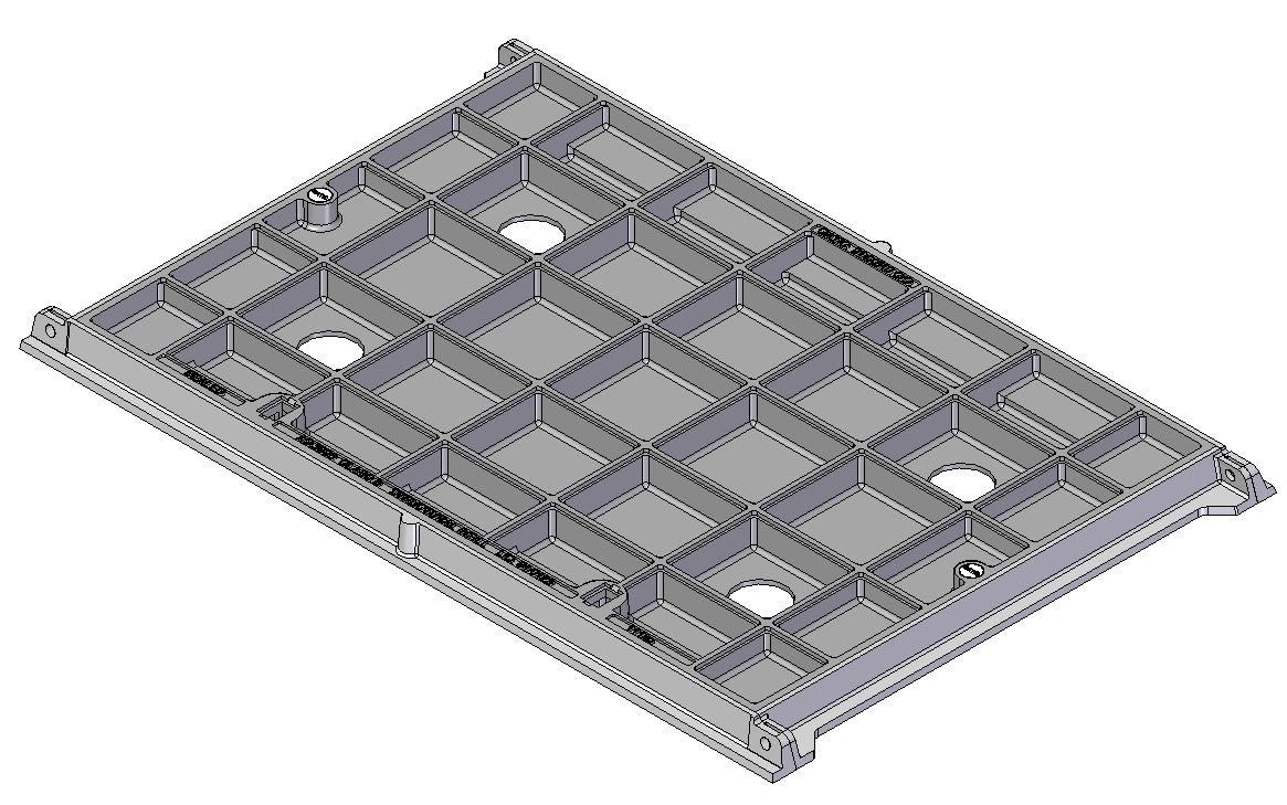 914mm W x 610mm L Clear Opening, Ductile Iron, Concrete Infill Cover and Frame Assembly, Class B