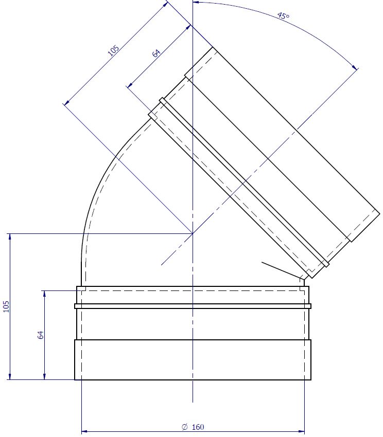 DN150  x 45D Stormwater PVC-U Bend FF SWJ