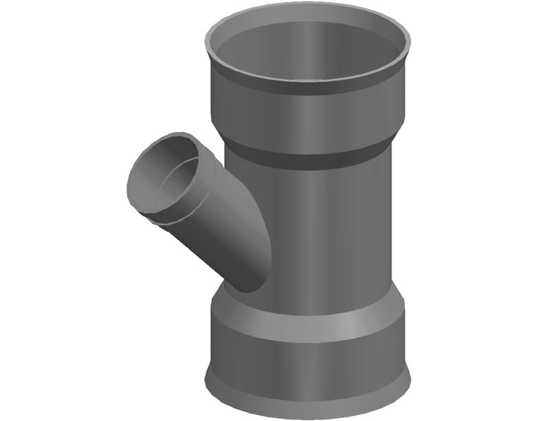 DN300 x dn150 x 45° BlackMax® Reducing Junction FFF DWV SWJ Branch (PVC Fab)