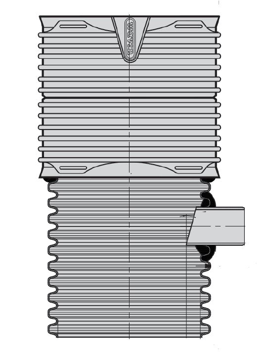 EZIpit®600 x 4.5m Riser Coupling with D150 (160 OD) PP Spigot Off Take M&F