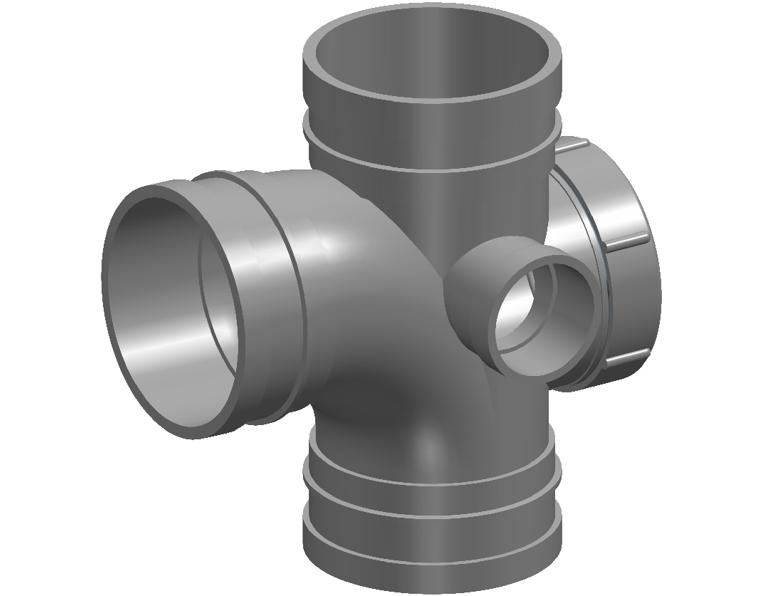 DN100 x 88D DWV PVC-U Rear Access Junction FF SWJ
