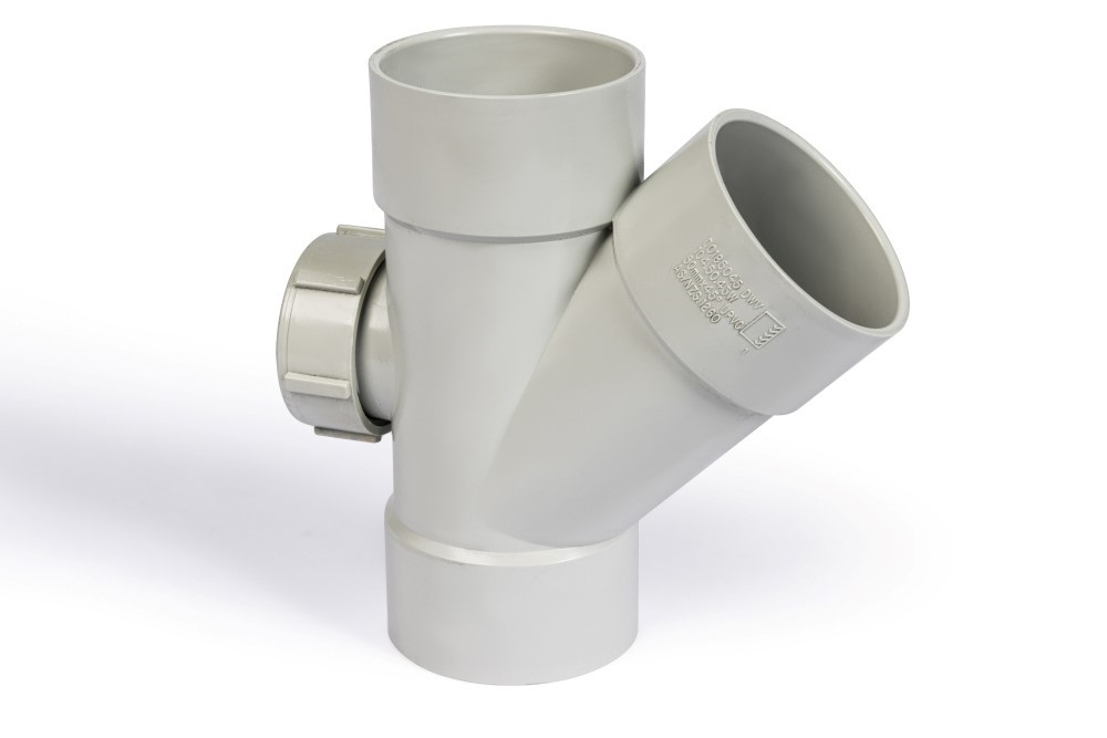 DN100 x 45D DWV PVC-U IO Junction FF SWJ