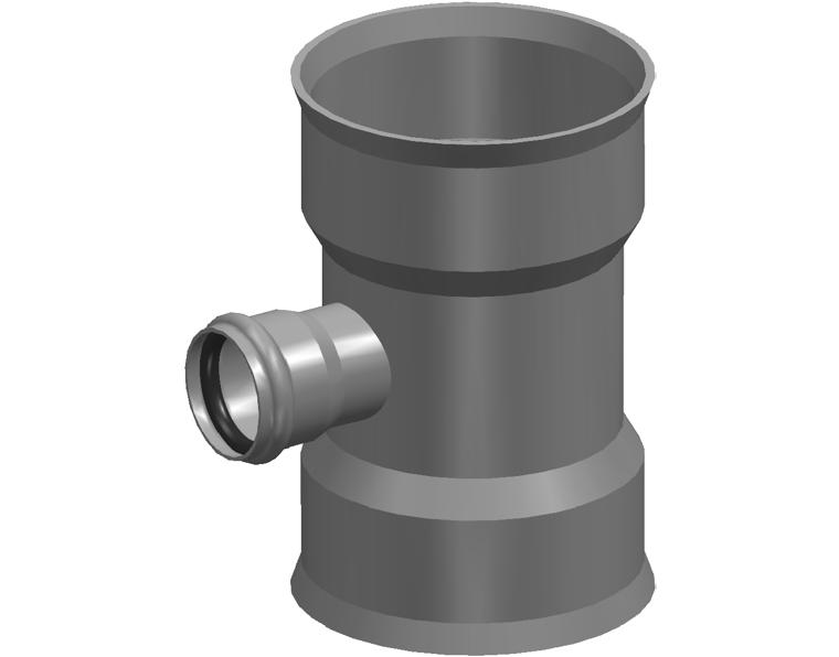 DN375 x dn150 BlackMax® Reducing Tee FFF x DWV RRJ Branch (PVC Fab)