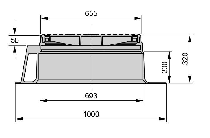 MH 600CO Solid Top Cover and Frame Assembly Class D to suit EZIpit®1000