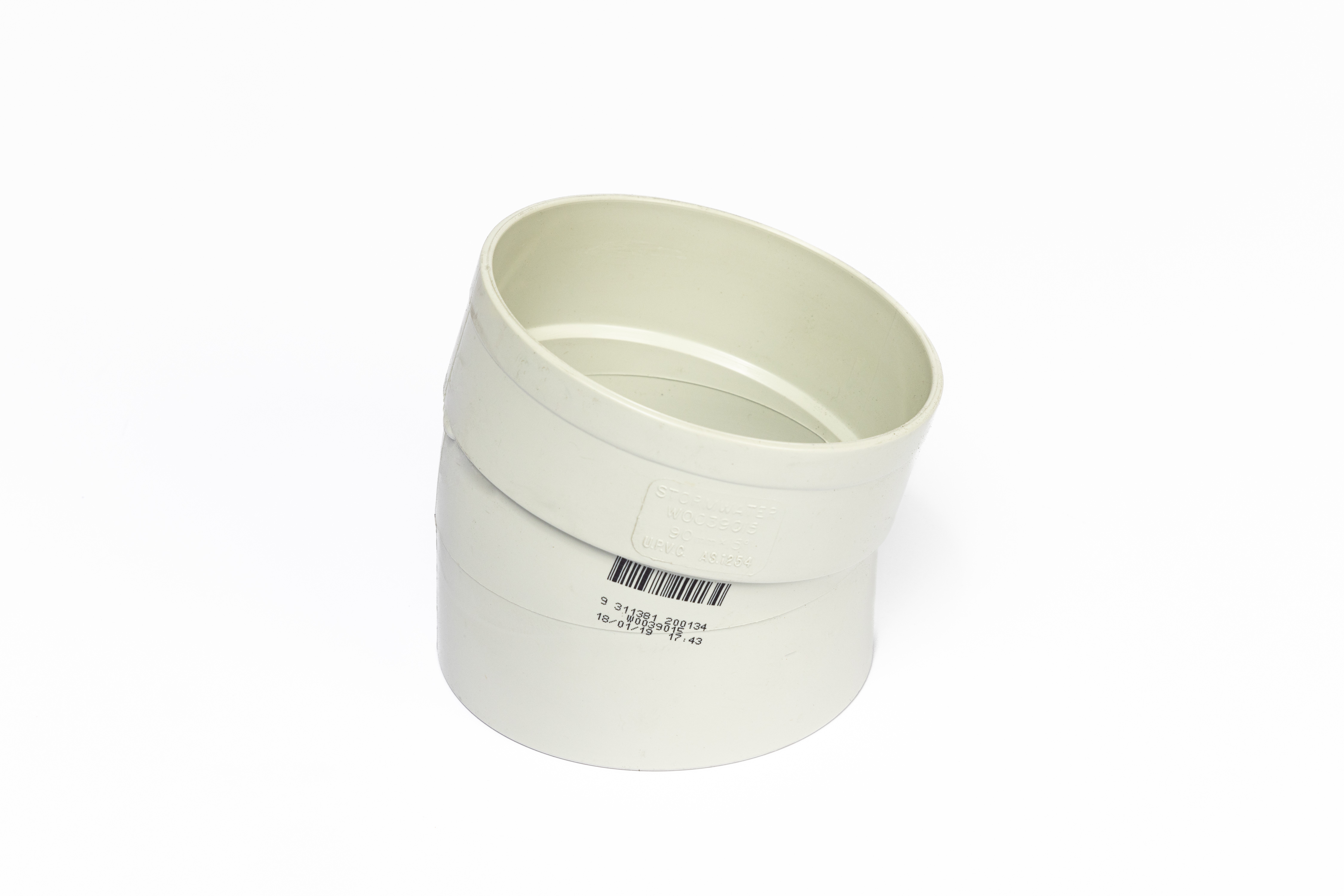 DN90 x 15D Stormwater PVC-U Bend MF SWJ