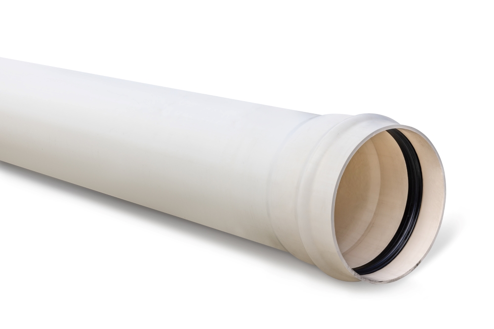 DN450 x 6m PN6 White Rhino Series 2 PVC-M Pipe Rieber RRJ