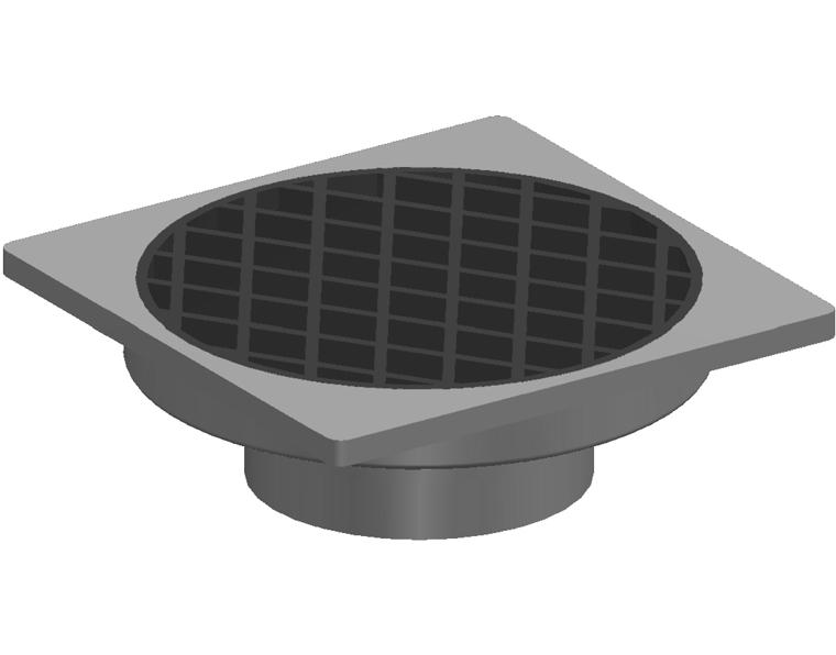 DN90 Storwmater PVC-U Collar with Square Flate Grate SWJ