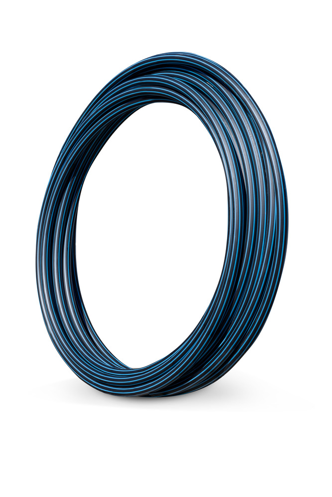 PE100 Polyethylene Pipe Metric DN32 SDR17 x 150 m Black With Blue-Stripe