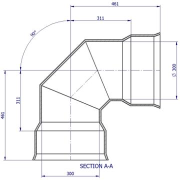 BlackMax® PVC Bend DN300 x 90° FF RRJ