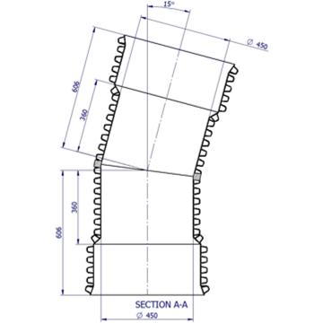 BlackMax® PP Bend DN450 x 15° FF RRJ
