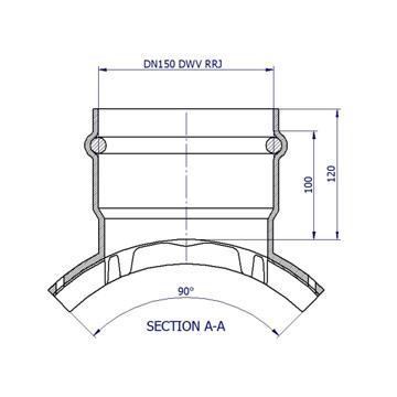 BlackMax® PVC Stormwater Saddle DN300 x DN150 x 90° DWV RRJ