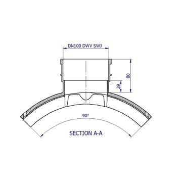 BlackMax® PVC Stormwater Saddle DN375 x DN100 x 90° DWV SWJ