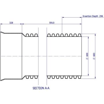 BlackMax® PP Pipe SN8 600 x 5.9 m RRJ Black with yellow liner