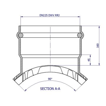 BlackMax® PVC Stormwater Saddle DN375 x DN225 x 90° DWV RRJ