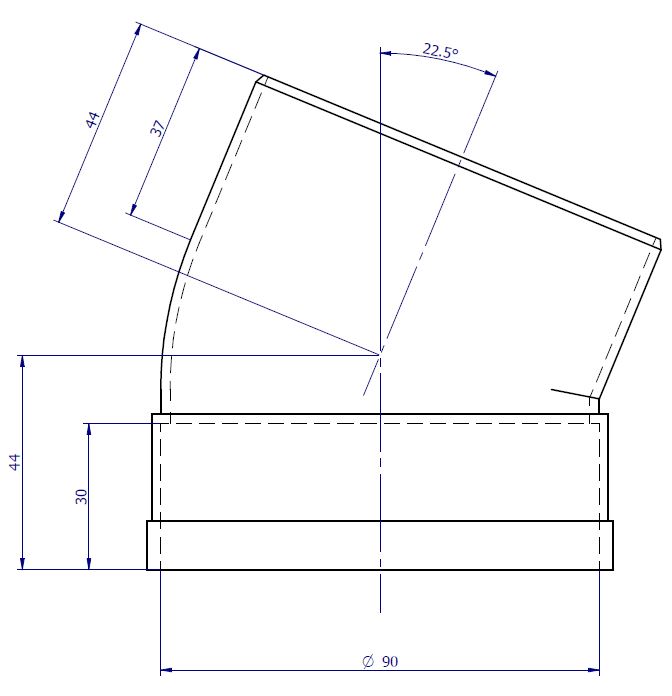 DN90  x 22.5D Stormwater PVC-U Bend MF SWJ