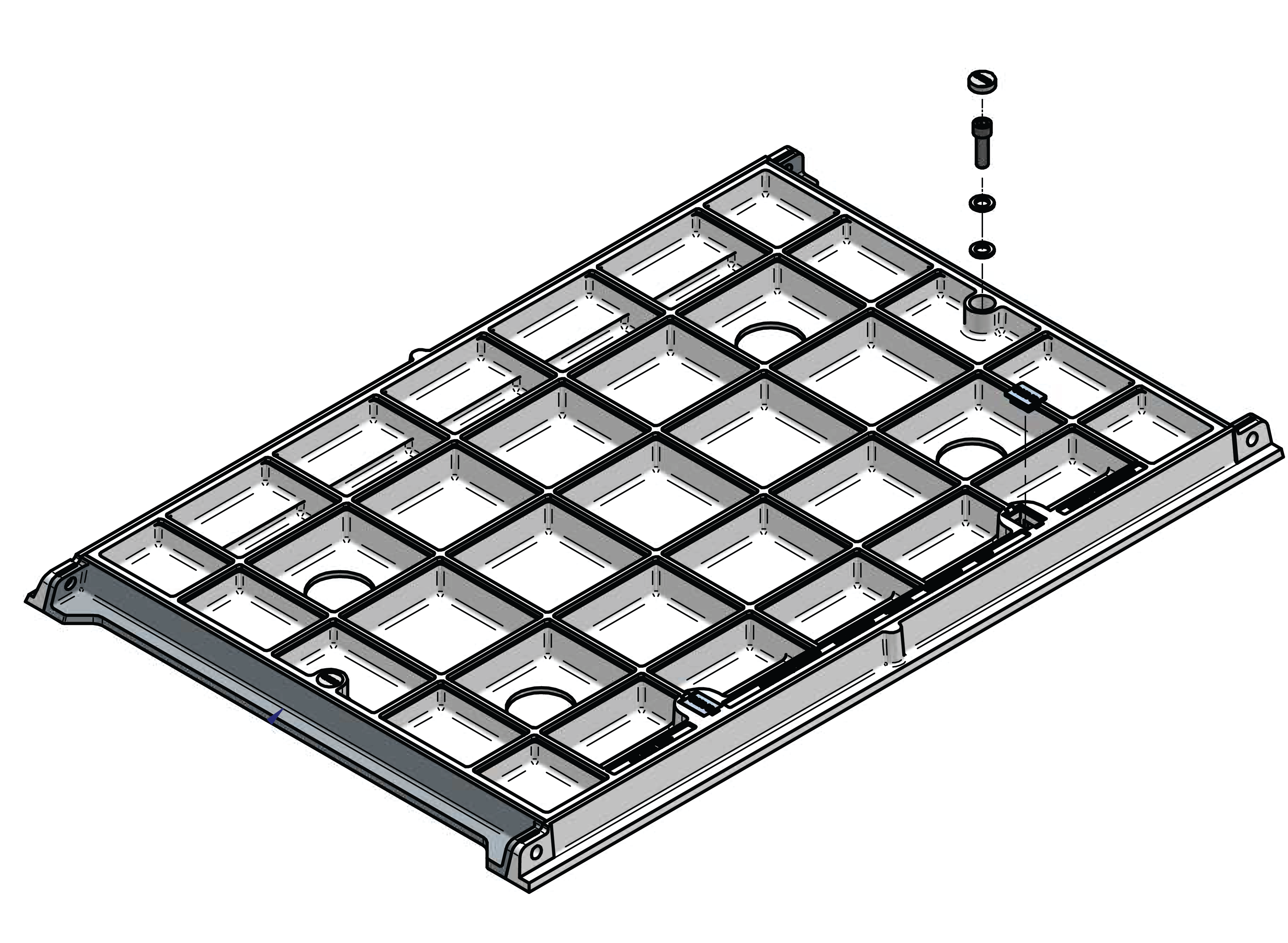 762mm W x 762mm L Clear Opening, Ductile Iron, Concrete Infill Cover and Frame Assembly, Class D