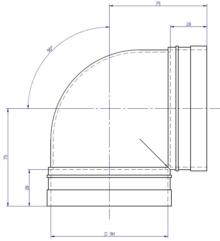 DN90 x 90D Stormwater PVC-U Bend FF SWJ