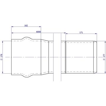DN150 x 6m PN18 Blue Rhino Series 2 PVC-M Pipe Rieber RRJ