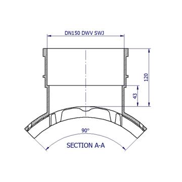 BlackMax® PVC Stormwater Saddle DN300 x DN150 x 90° DWV SWJ