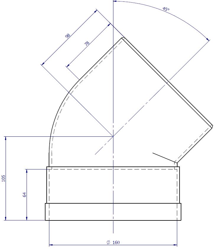 DN150 x 45D Stormwater PVC-U Bend MF SWJ