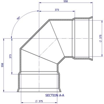 BlackMax® PVC Bend DN375 x 90° FF RRJ