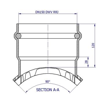 BlackMax® PVC Stormwater Saddle DN225 x DN150 x 90° DWV RRJ