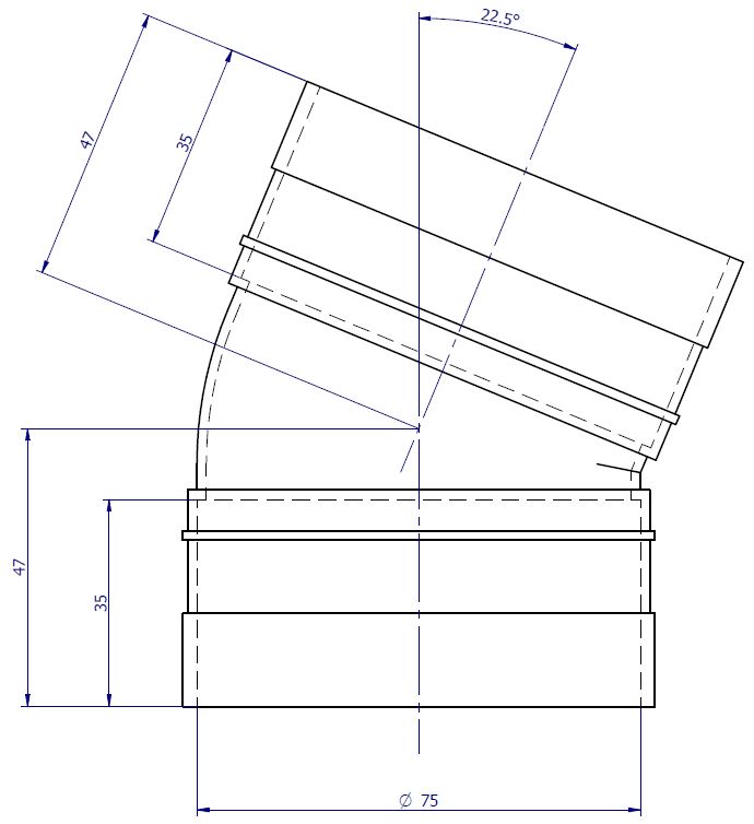 75 x 22.5D Stormwater PVC-U Bend FF SWJ