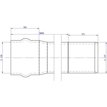 DN150 x 6m PN20 Blue Rhino Series 2 PVC-M Pipe Rieber RRJ