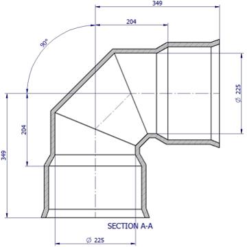 BlackMax® PVC Bend DN225 x 90° FF RRJ